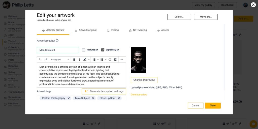LettsArt AI - Amazing 'Art Intelligence' for the Art World.