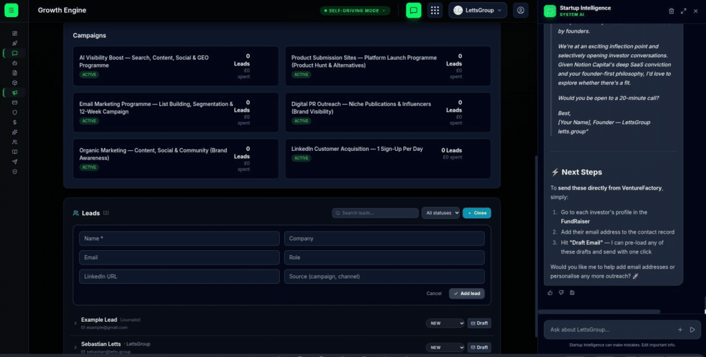 VentureFactory 1.5 - The Growth Engine Core Tool