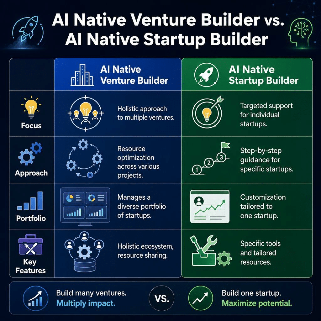 AI Native Venture Builder vs. AI Native Startup Builder: Understanding the Distinction and LettsGroup's VentureFactory