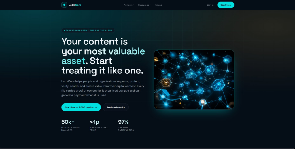 LettsCore - Blockchain-Native CMS for the AI Era