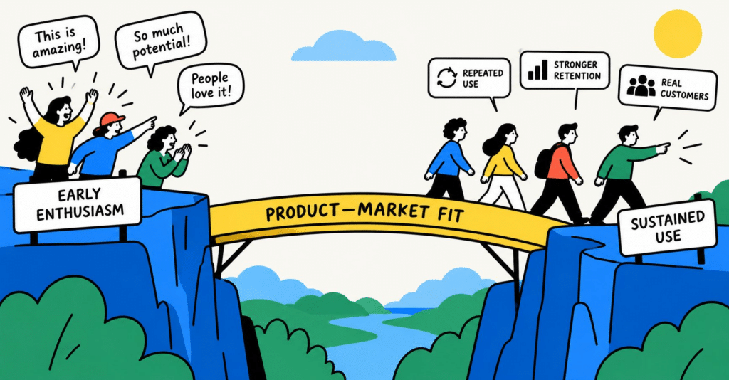 Product-Market Fit Bridge Illustration